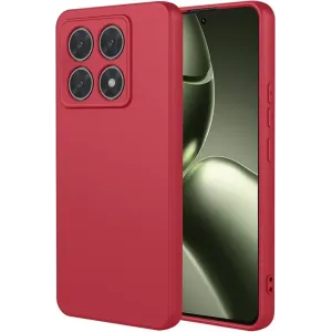 Phonesta Soft Silk Silicone Back Cover hoesje voor Xiaomi 14T - Rood