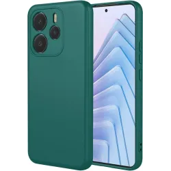Phonesta Soft Silk Silicone Back Cover hoesje voor Xiaomi Redmi Note 14 5G - Donkergroen