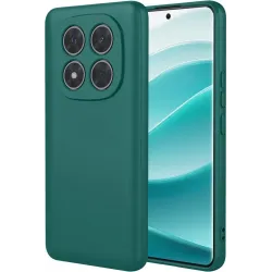 Phonesta Soft Silk Silicone Back Cover hoesje voor Xiaomi Redmi Note 14 Pro 5G / Xiaomi Poco X7 - Donkergroen