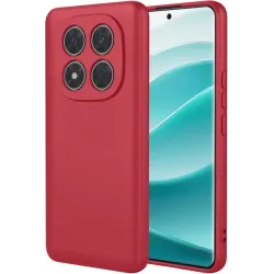 Phonesta Soft Silk Silicone Back Cover hoesje voor Xiaomi Redmi Note 14 Pro 5G / Xiaomi Poco X7 - Rood