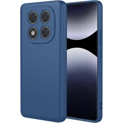 Phonesta Soft Silk Silicone Back Cover hoesje voor Xiaomi Redmi Note 14 Pro 4G - Donkerblauw