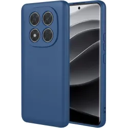 Phonesta Soft Silk Silicone Back Cover hoesje voor Xiaomi Redmi Note 14 Pro Plus - Donkerblauw