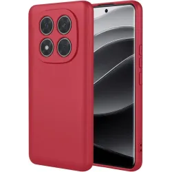 Phonesta Soft Silk Silicone Back Cover hoesje voor Xiaomi Redmi Note 14 Pro Plus - Rood