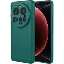 Phonesta Soft Silk Silicone Back Cover hoesje voor Xiaomi 15 Ultra - Donkergroen