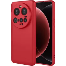 Phonesta Soft Silk Silicone Back Cover hoesje voor Xiaomi 15 Ultra - Rood