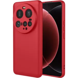 Phonesta Soft Silk Silicone Back Cover hoesje voor Xiaomi 15 Ultra - Rood