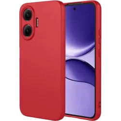 Phonesta Soft Silk Silicone Back Cover hoesje voor Xiaomi Poco F7 - Rood