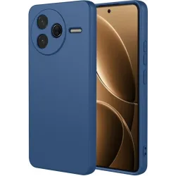 Phonesta Soft Silk Silicone Back Cover hoesje voor Xiaomi Poco F7 Pro - Donkerblauw