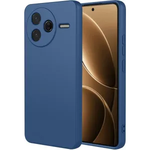 Phonesta Soft Silk Silicone Back Cover hoesje voor Xiaomi Poco F7 Pro - Donkerblauw