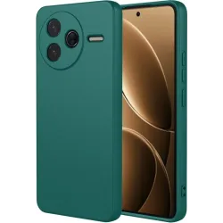 Phonesta Soft Silk Silicone Back Cover hoesje voor Xiaomi Poco F7 Pro - Donkergroen