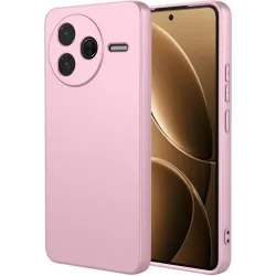 Phonesta Soft Silk Silicone Back Cover hoesje voor Xiaomi Poco F7 Pro - Roze