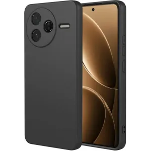 Phonesta Soft Silk Silicone Back Cover hoesje voor Xiaomi Poco F7 Pro - Zwart