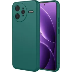 Phonesta Soft Silk Silicone Back Cover hoesje voor Xiaomi Poco F7 Ultra - Donkergroen