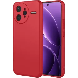 Phonesta Soft Silk Silicone Back Cover hoesje voor Xiaomi Poco F7 Ultra - Rood