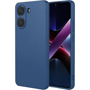 Phonesta Soft Silk Silicone Back Cover hoesje voor Xiaomi Poco X7 Pro - Donkerblauw