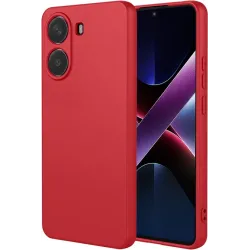 Phonesta Soft Silk Silicone Back Cover hoesje voor Xiaomi Poco X7 Pro - Rood