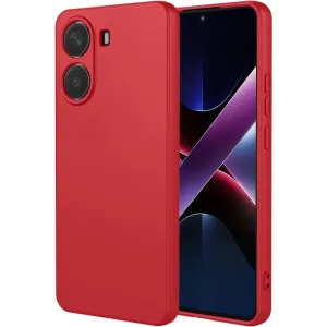 Phonesta Soft Silk Silicone Back Cover hoesje voor Xiaomi Poco X7 Pro - Rood