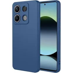 Phonesta Soft Silk Silicone Back Cover hoesje voor Xiaomi Redmi Note 14S/13 Pro / Xiaomi Poco M6 Pro - Donkerblauw