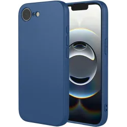 Phonesta Soft Silk Silicone Back Cover hoesje voor Apple iPhone 17e/16e - Donkerblauw
