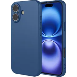 Phonesta Soft Silk Silicone Back Cover hoesje voor Apple iPhone 17 - Donkerblauw