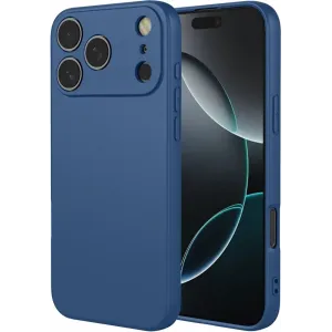 Phonesta Soft Silk Silicone Back Cover hoesje voor Apple iPhone 17 Pro Max - Donkerblauw