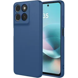 Phonesta Soft Silk Silicone Back Cover hoesje voor Motorola Moto G57 Power - Donkerblauw