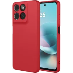 Phonesta Soft Silk Silicone Back Cover hoesje voor Motorola Moto G57 Power - Rood