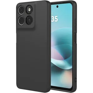 Phonesta Soft Silk Silicone Back Cover hoesje voor Motorola Moto G57 Power - Zwart