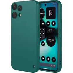 Phonesta Soft Silk Silicone Back Cover hoesje voor Nothing Phone (3a) Lite - Donkergroen