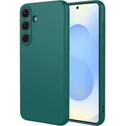 Phonesta Soft Silk Silicone Back Cover hoesje voor Samsung Galaxy S26 Plus - Donkergroen