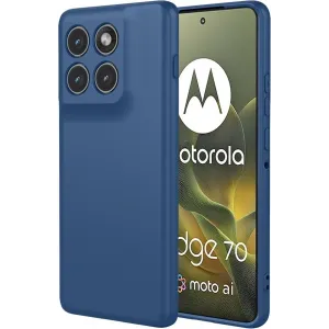 Phonesta Soft Silk Silicone Back Cover hoesje voor Motorola Edge 70 - Donkerblauw
