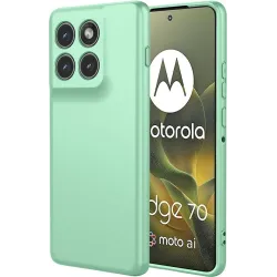 Phonesta Soft Silk Silicone Back Cover hoesje voor Motorola Edge 70 - Matcha Green