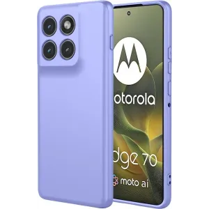 Phonesta Soft Silk Silicone Back Cover hoesje voor Motorola Edge 70 - Paars