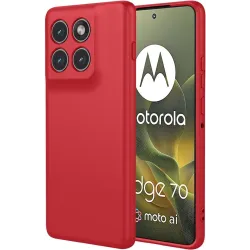 Phonesta Soft Silk Silicone Back Cover hoesje voor Motorola Edge 70 - Rood