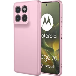 Phonesta Soft Silk Silicone Back Cover hoesje voor Motorola Edge 70 - Roze