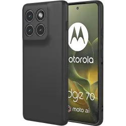 Phonesta Soft Silk Silicone Back Cover hoesje voor Motorola Edge 70 - Zwart