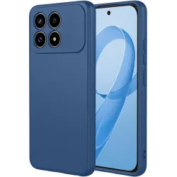 Phonesta Soft Silk Silicone Back Cover hoesje voor Xiaomi Poco F8 Pro - Donkerblauw