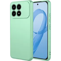 Phonesta Soft Silk Silicone Back Cover hoesje voor Xiaomi Poco F8 Pro - Matcha Green
