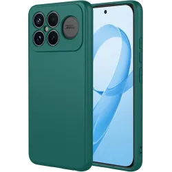 Phonesta Soft Silk Silicone Back Cover hoesje voor Xiaomi Poco F8 Ultra - Donkergroen