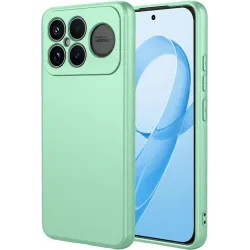 Phonesta Soft Silk Silicone Back Cover hoesje voor Xiaomi Poco F8 Ultra - Matcha Green