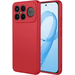Phonesta Soft Silk Silicone Back Cover hoesje voor Xiaomi Poco F8 Ultra - Rood