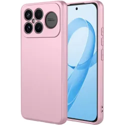 Phonesta Soft Silk Silicone Back Cover hoesje voor Xiaomi Poco F8 Ultra - Roze