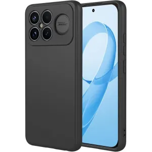 Phonesta Soft Silk Silicone Back Cover hoesje voor Xiaomi Poco F8 Ultra - Zwart