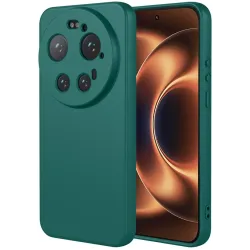 Phonesta Soft Silk Silicone Back Cover hoesje voor Xiaomi 17 Ultra - Donkergroen