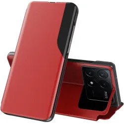 Phonesta Smart Side View Book Case hoesje voor Xiaomi Poco F6 Pro - Rood