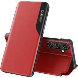Phonesta Smart Side View Book Case hoesje voor Samsung Galaxy S24 FE - Rood