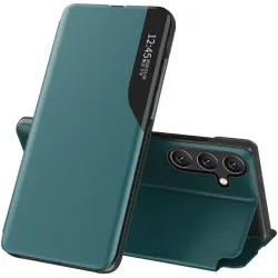 Phonesta Smart Side View Book Case hoesje voor Samsung Galaxy S25 Plus/S24 Plus - Groen