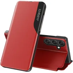 Phonesta Smart Side View Book Case hoesje voor Samsung Galaxy S25 Plus/S24 Plus - Rood