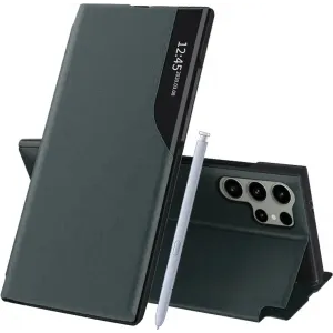 Phonesta Smart Side View Book Case hoesje voor Samsung Galaxy S25 Ultra - Groen