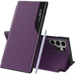 Phonesta Smart Side View Book Case hoesje voor Samsung Galaxy S25 Ultra - Paars